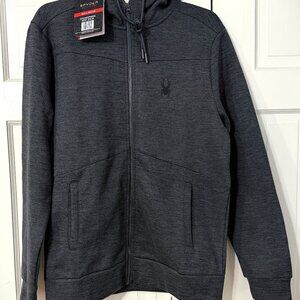 SPYDER Active Full Zip Gray Hooded Jacket Active Performance Wear Men's Medium